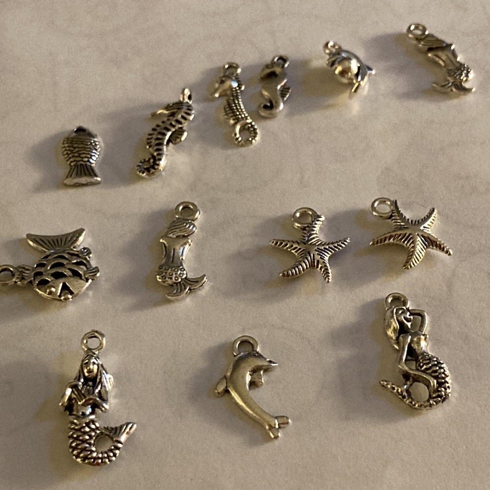 Lot of 13 charms/pendants Under the sea theme for jewelry